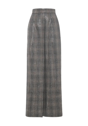 Brunello Cucinelli sequin-embellished long skirt - Grey