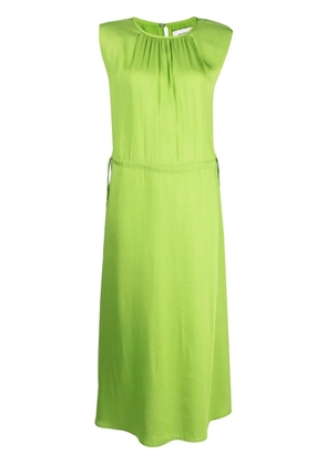 Yves Salomon pleat-detail mid-length dress - Green