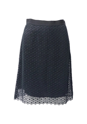 Carolina Herrera Vintage floral-lace midi skirt - Black