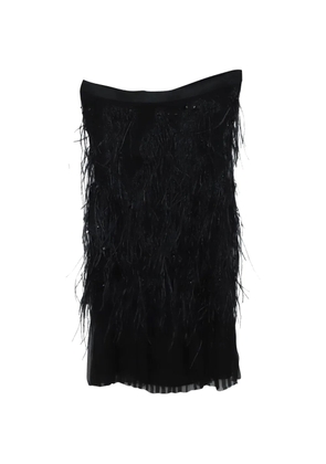 Alberta Ferretti Vintage feather ribbon skirt - Black