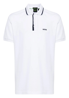 BOSS logo-print cotton polo shirt - White