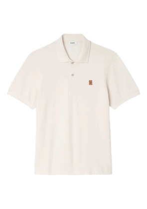 SANDRO embroidered cotton polo shirt - Neutrals