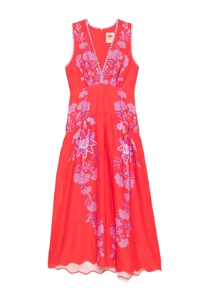FARM Rio Porcelain Garden midi dress - Red