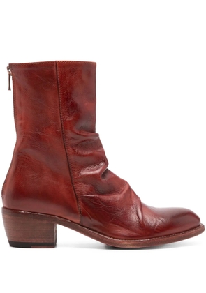 Shoto 45mm zip-fastening leather boots - Red