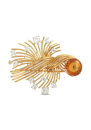 Chaumet diamond and citrine wire-motif brooch - Gold