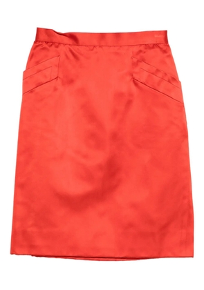Saint Laurent Pre-Owned 1987 silk midi skirt - Red