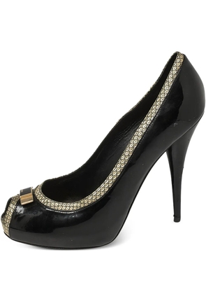 Fendi Pre-Owned 130mm leather heeled pumps - Black