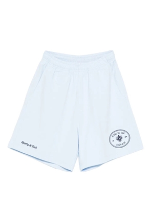 Sporty & Rich x Hotel Du Cap Eden Roc Eden Crest embroidered mini shorts - Blue