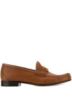 Valentino Garavani VLogo leather penny loafers - Brown