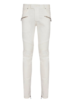 Balmain Biker mid-rise slim-fit jeans - White