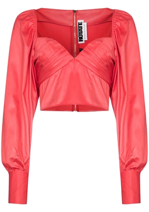 ROTATE BIRGER CHRISTENSEN deep V-neck ruched blouse - Red