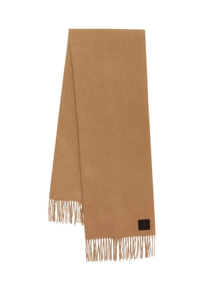 ANINE BING Augustina fringed wool scarf - Brown