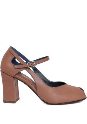 Sarah Chofakian 75mm Navy pumps - Brown