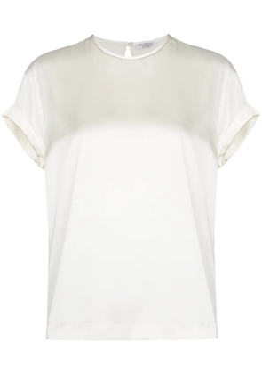 Brunello Cucinelli silk crew-neck T-shirt - White