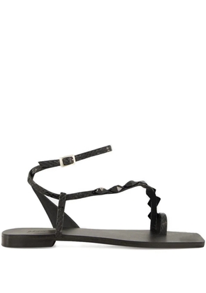 Johanna Ortiz Dazzling Crest crystal-embellished flat sandals - Black