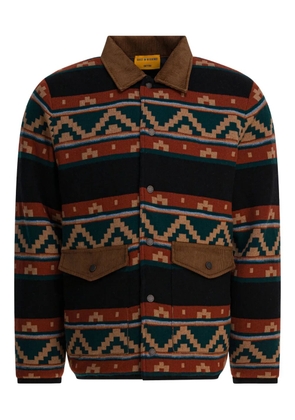 Guest In Residence patterned corduroy-collar jacket - Black