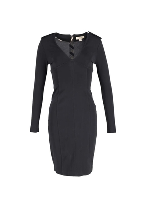 Burberry Pre-Owned Epaulette v-neck dress - Black