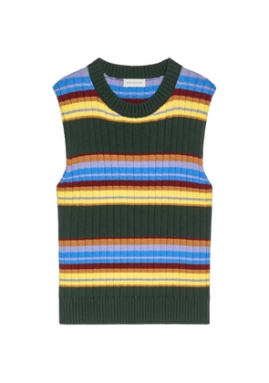 DRIES VAN NOTEN striped sleeveless vest - Green