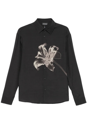 Emporio Armani floral-print shirt - Black