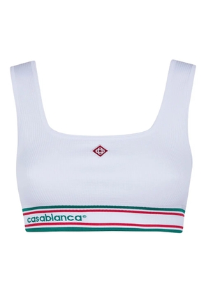 Casablanca ribbed striped top - White