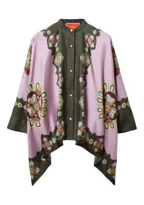 La DoubleJ Placée-print silk shirt - Pink