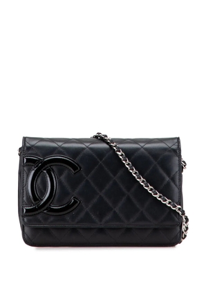 CHANEL Pre-Owned 2012 Lambskin Cambon Ligne Wallet On Chain crossbody bag - Black