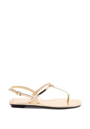 Prada leather buckle strap sandals - Gold
