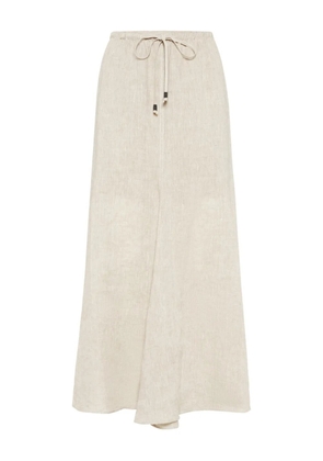Brunello Cucinelli linen maxi skirt - Neutrals