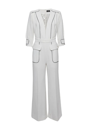 Elisabetta Franchi contrast-trim jumpsuit - White