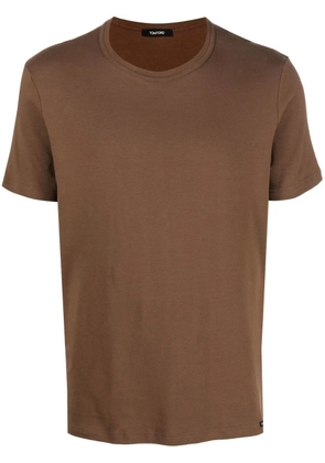 TOM FORD solid-color crew-neck T-shirt - Brown