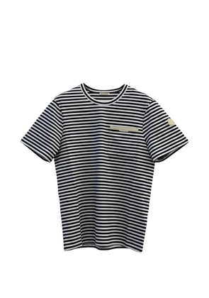 Moncler striped chest-pocket T-shirt - White