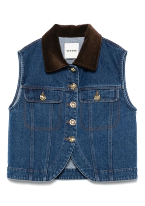 SANDRO denim gilet - Blue