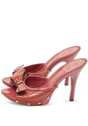 Christian Dior Pre-Owned Bow leather slides 9.5 - Red