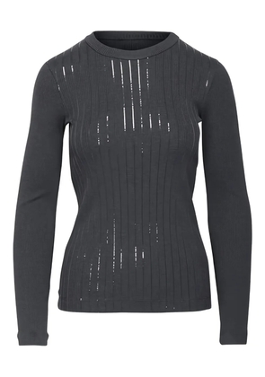 Brunello Cucinelli sequin-stripe T-shirt - Grey