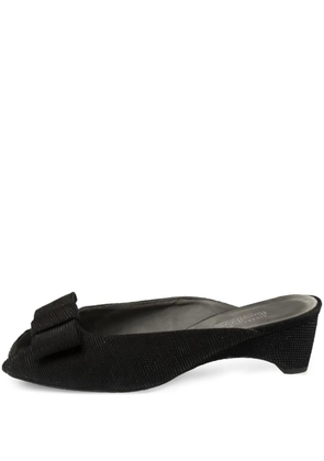 Stuart Weitzman bow block-heel slides - Black