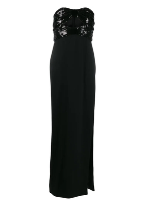 Saint Laurent sequin-embellished evening gown - Black