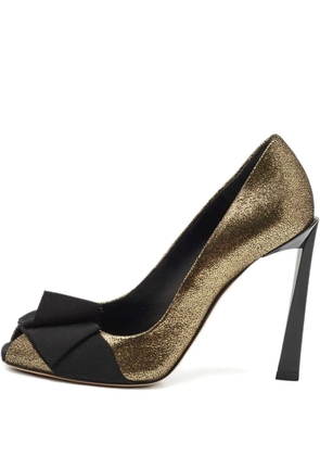 Lanvin Pre-Owned bow peep-toe pump shoes - Gold