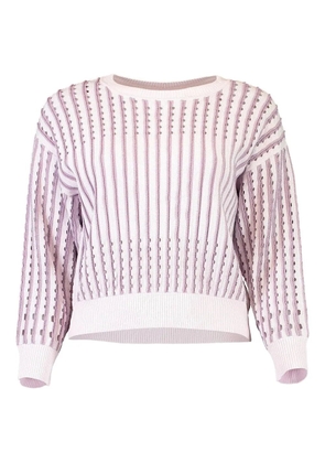 Christy Lynn Anaya pinstripe openwork sweater - White