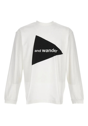 and Wander logo-print crew-neck T-shirt - White