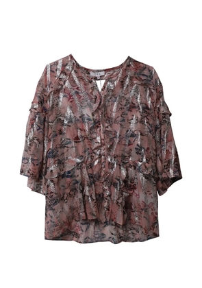 IRO floral metallic open-back blouse - Pink