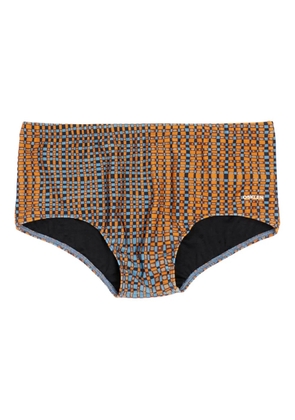Osklen Bent geometric-pattern swim briefs - Orange