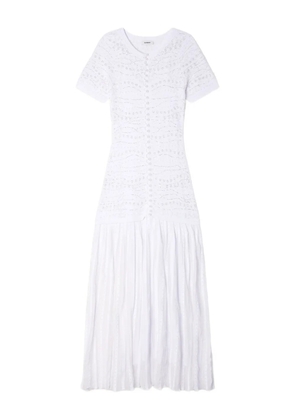 SANDRO textured embellished knitted dress - White