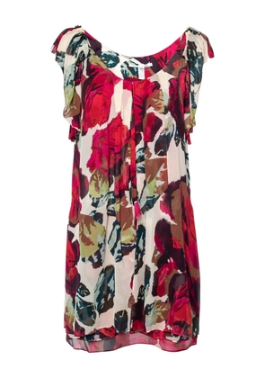 Diane Von Furstenberg Vintage Elenka rose-print pleated dress - Red