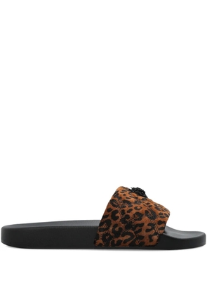 Kurt Geiger London Meena quilted-design animal-print sandals - Brown