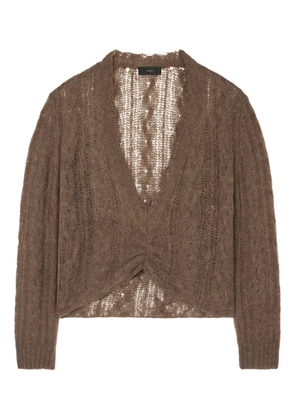 Alanui Desert Drift V-neck top - Brown