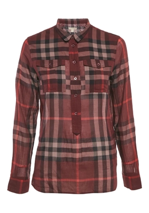 Burberry Pre-Owned check half-placket shirt - Red