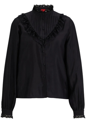 HUGO ruffled-trim blouse - Black