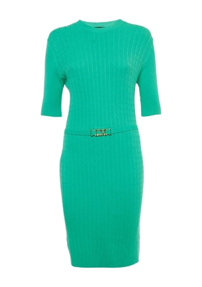 Love Moschino knitted belted midi dress - Green