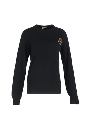 Saint Laurent Pre-Owned detail-embroidered crew-neck sweater - Black