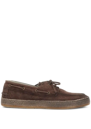 corvari lace-up suede boat shoes - Brown